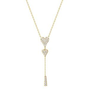 Infinite Lariat 14K (or 18k upon request) Yellow Gold Heart Necklace